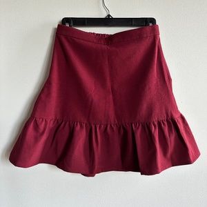 J. Crew Maroon Ruffle Skirt